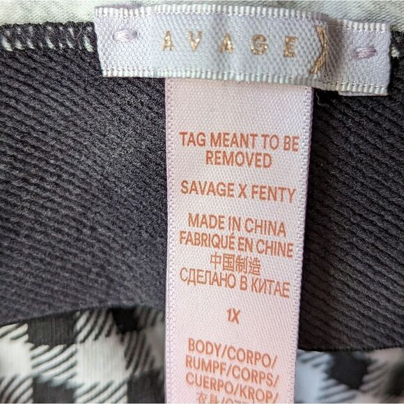 Savage X Fenty Gingham Check'D Out Forever Savage Bralette Size 1X As Is - Picture 14 of 16